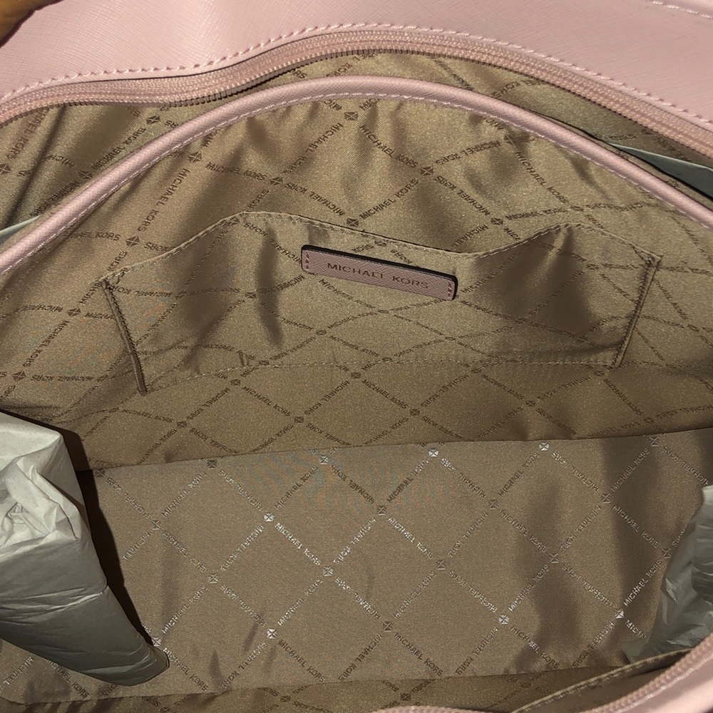 MICHAEL KORS🌸SADY LAPTOP TRAVEL TOTE BLOSSOM PINK - Picture 4 of 5